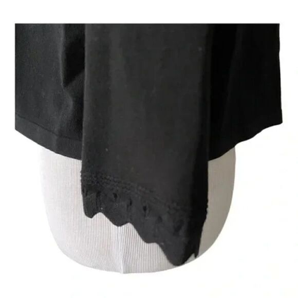 Ann Taylor Open Front Black Cardigan with Scalloped Cuffs size S - Picture 5 of 7